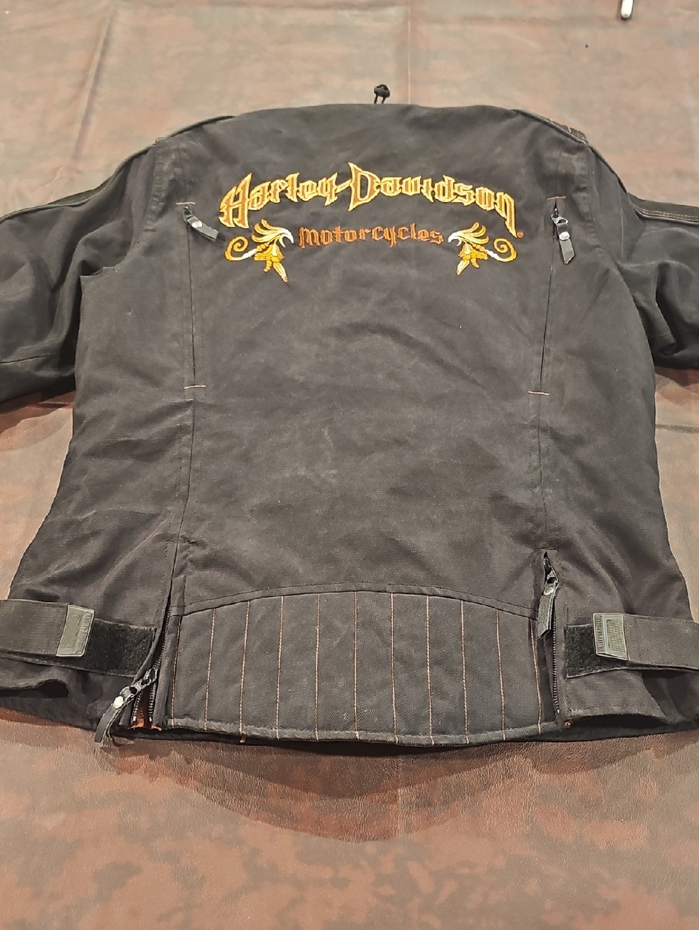 Q Womens Black And Orange Harley Davidson Jacket - Picture 9 of 14